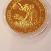 Золотая монета Сомали, Слон 2016г, 1 унция